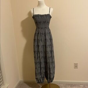 Anthropologie tiger balloon leg jumpsuit